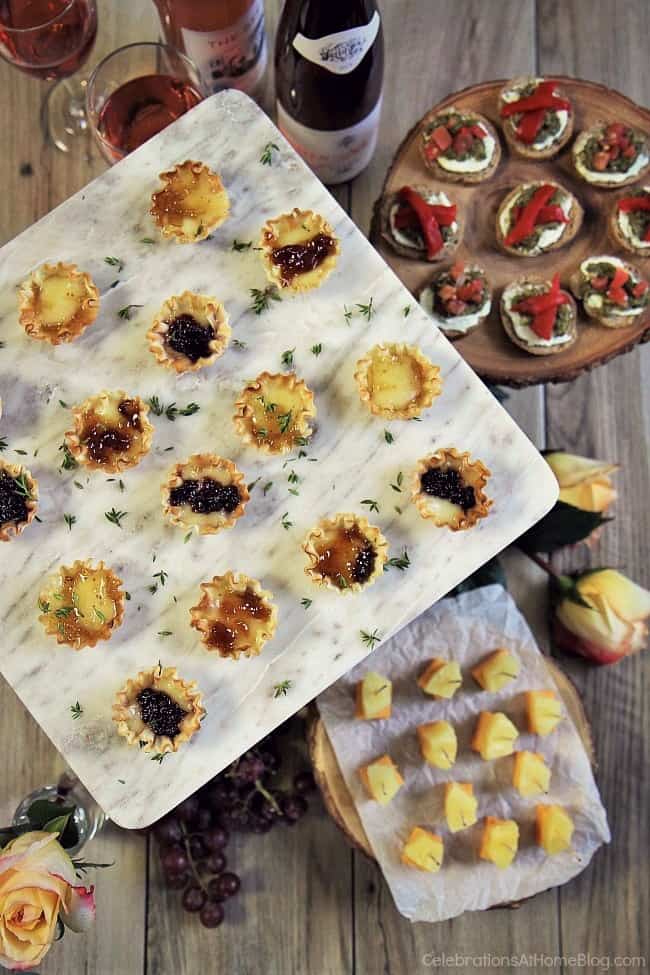 Here are 3 quick & easy cheese appetizers that will become staples in your home entertaining repertoire. Serve them for cocktail parties or happy hour.