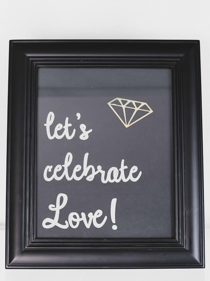 Black & gold bridal shower DIY sign