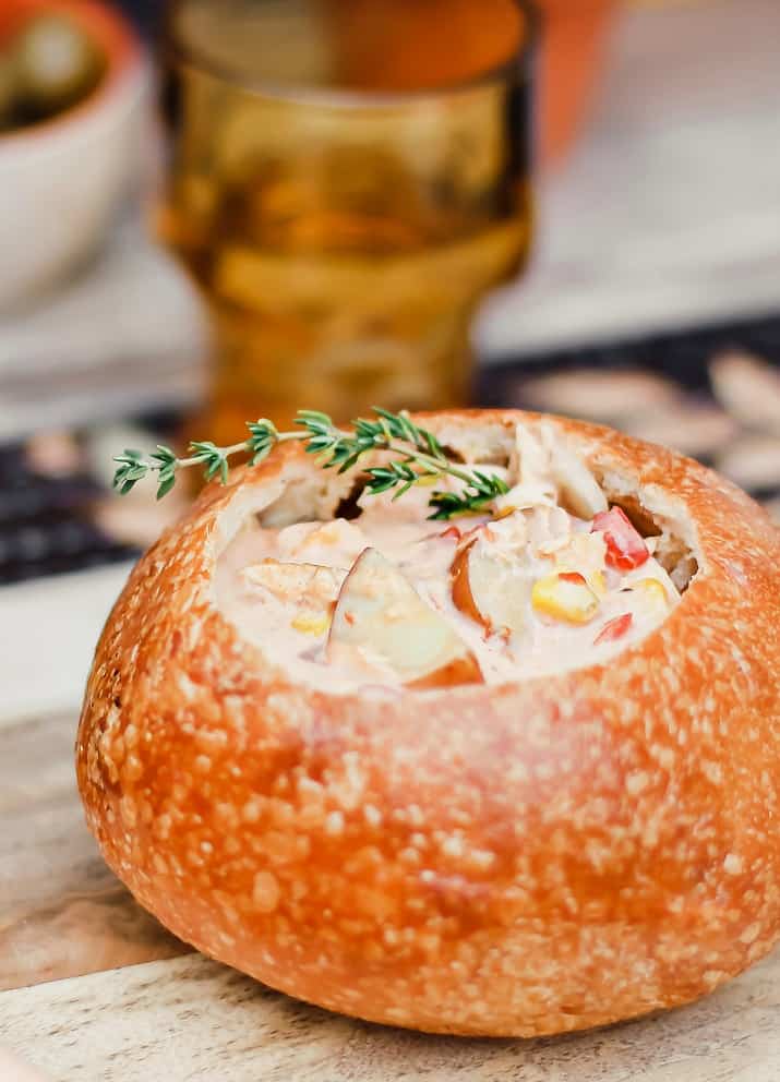 serve soup in a bread bowl