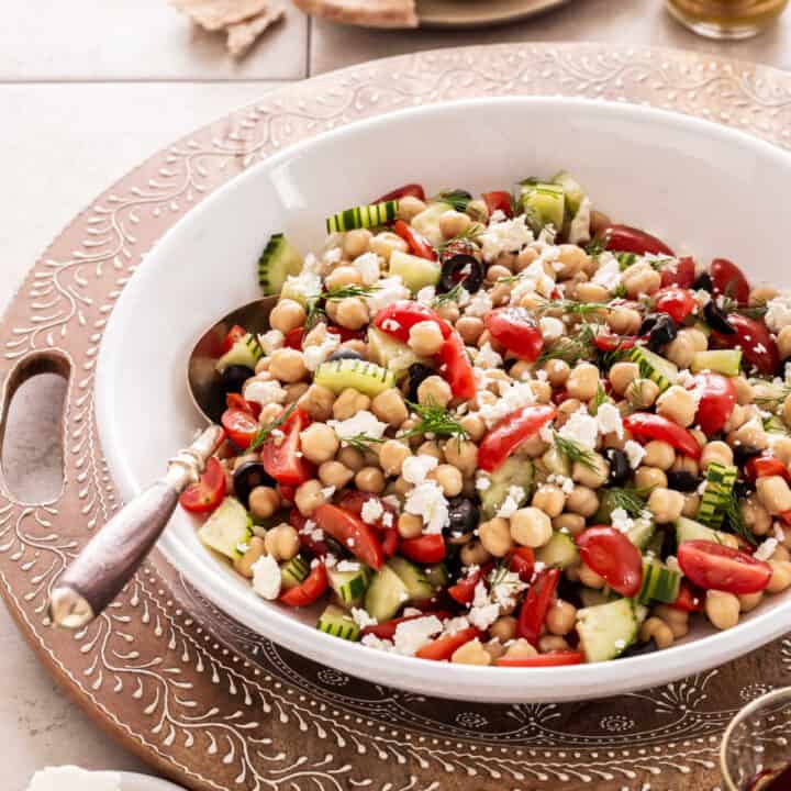 Mediterranean chickpea salad recipe card