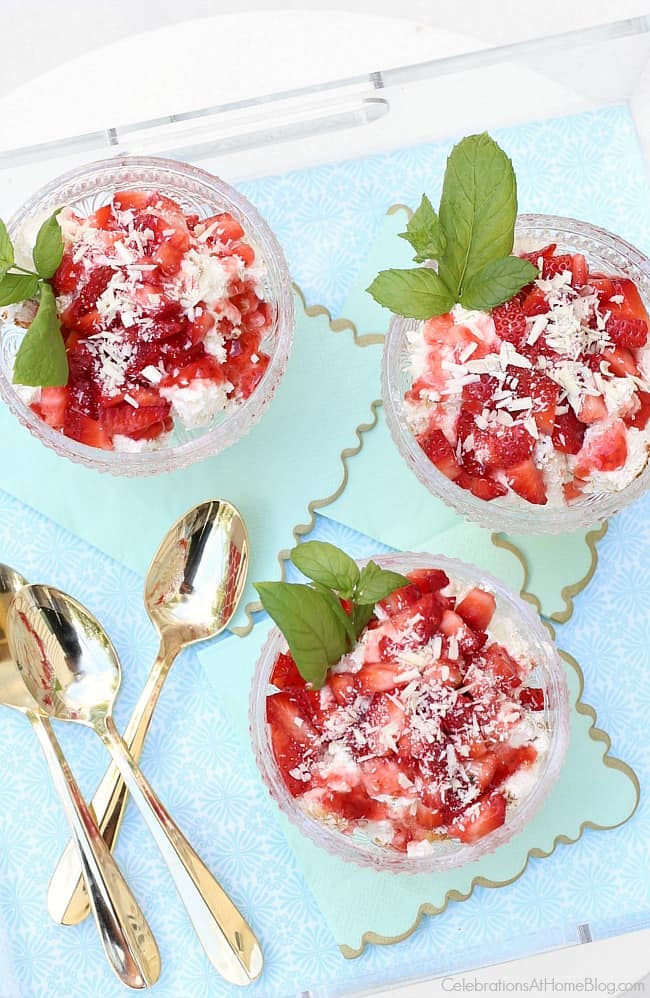 Your summer dinner party tablescape in red and blue deserves a red and white dessert to match!