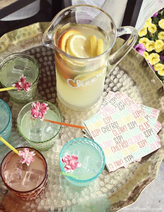 Host a Summer Cocktail Party with pitcher drinks!