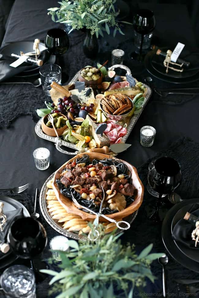 Halloween Themed Dinner Party in Black - Celebrations at Home