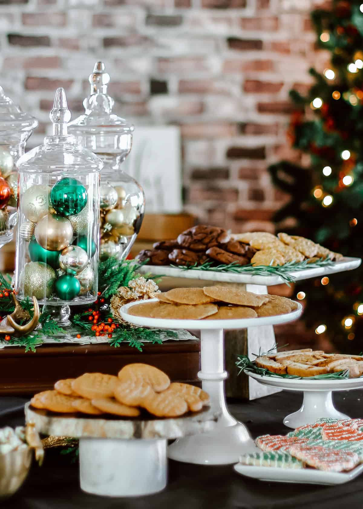 Christmas Tree Little Sprinkle Snack Cookie Iced Coffee Glass