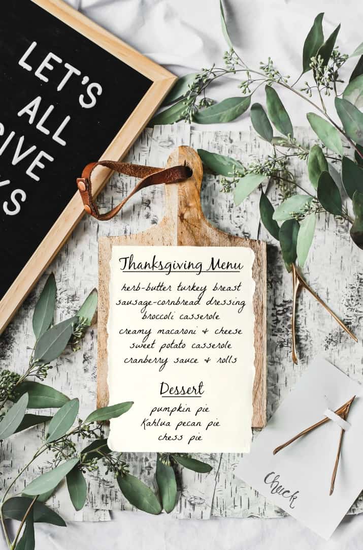 Thanksgiving dinner menu and recipes