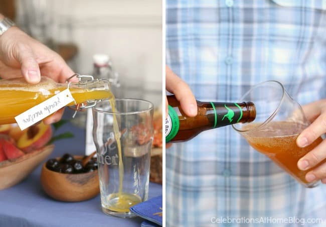 Set up a Pizza & Beer Party Bar for casual entertaining at home. This party is great for game day, birthdays, or to dress up any beer bar. #BeerParty #BeerBar #PizzaandBeer #PizzaParty #MansBirthdayIdeas #bar #BeerShandy