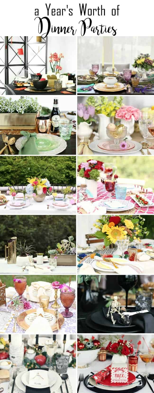 themed dinner party ideas for 12 months of the year
