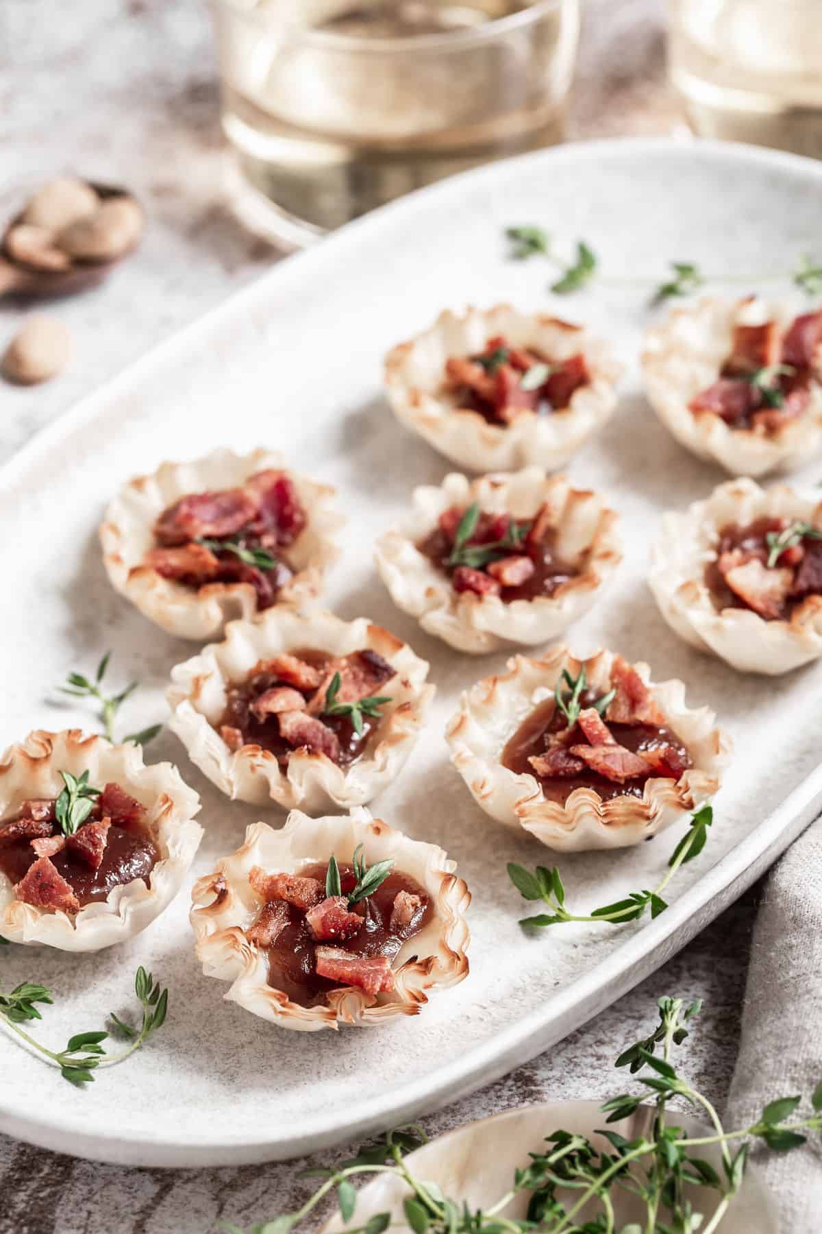 Baked Brie and Bacon Jam Phyllo Cups - Wry Toast