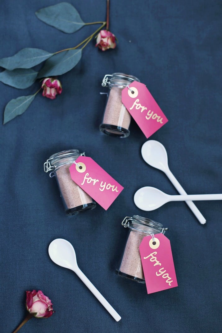 Pink & Gray Tablescape Celebration Dinner Party, party favors in jars with for you tags