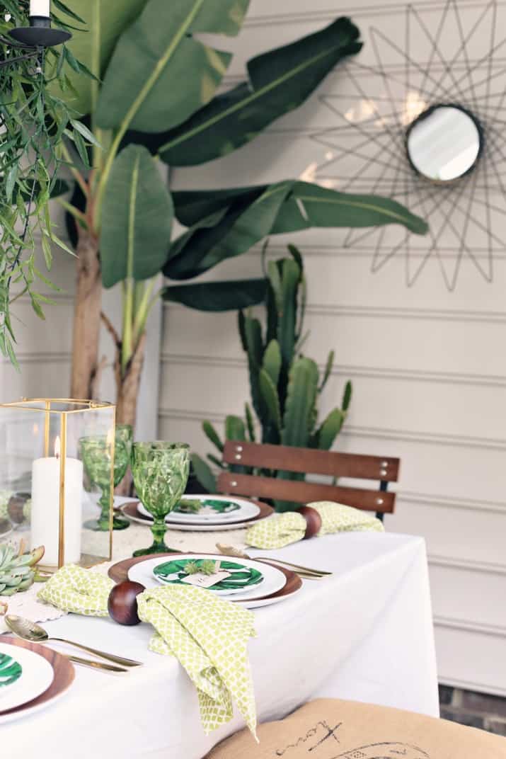 Green Dinner Party Tablescape outdoor party decor