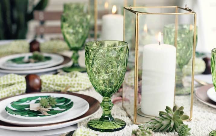 Green Dinner Party ideas with a Tropical Boho theme