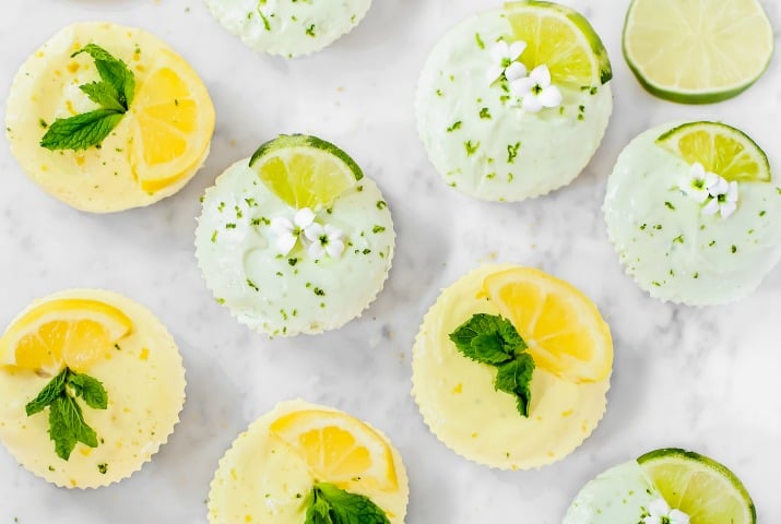 Easy Lemon Lime Mini Cheesecakes