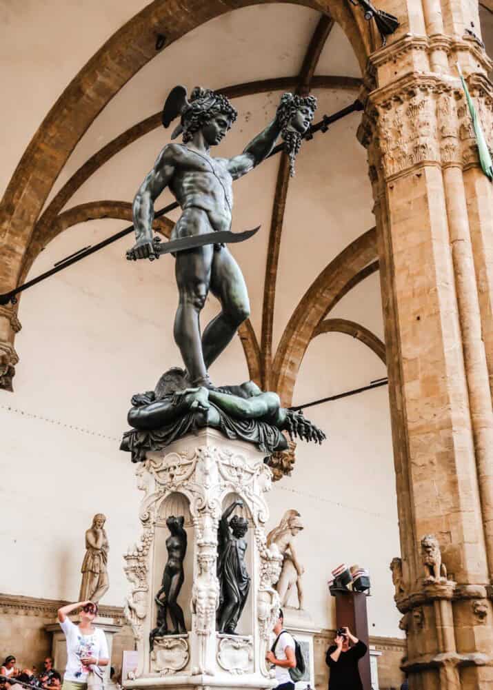 view of Perseus With Head of Medusa statue.