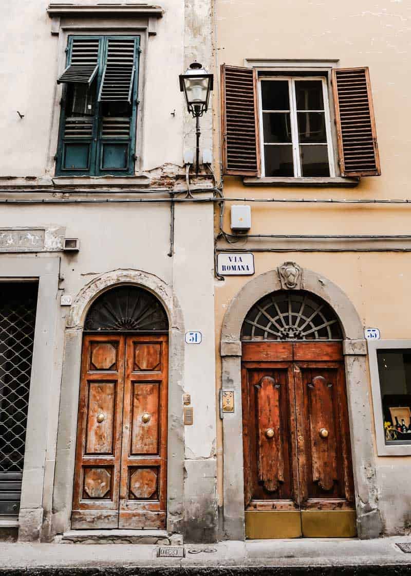 Doors in the Oltrarno Quarter in Florence.
