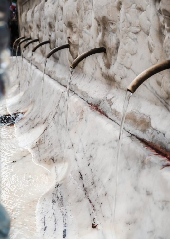 water drinking fountain in Florence, Italy.