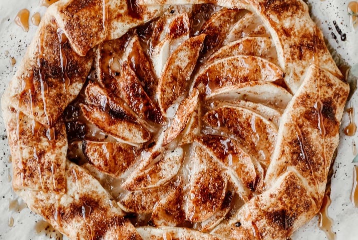 Easy Apple Galette with Caramel Drizzle