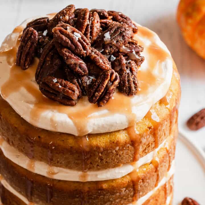 easy pumpkin cake recipe card