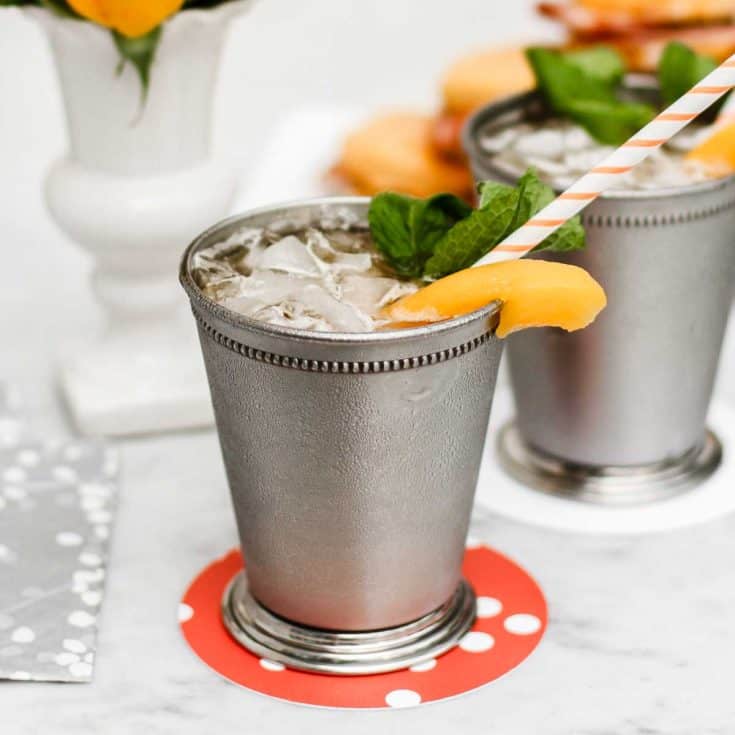 Refreshing Peach Mint Julep - Celebrations at Home