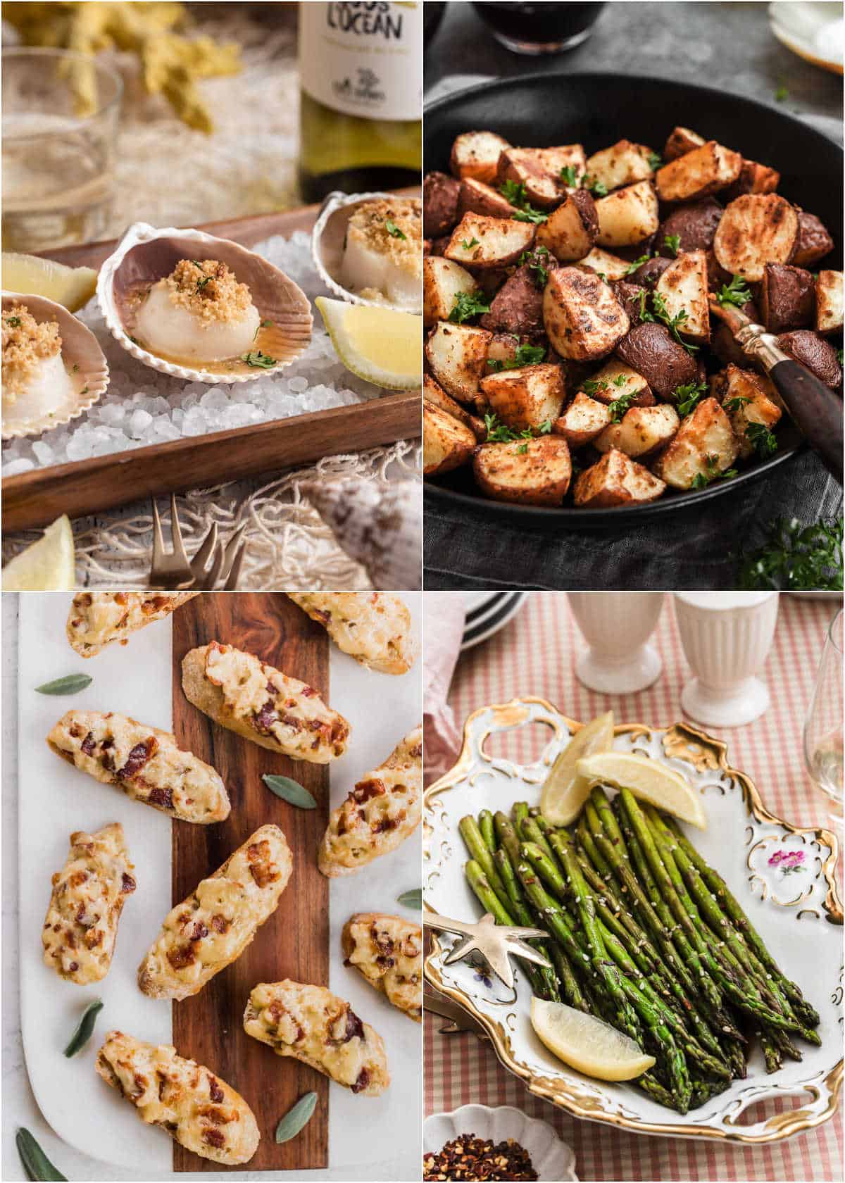 photo collage of heavy appetizers.