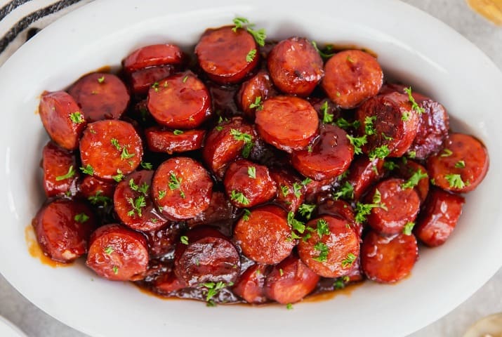Smoked Sausage Appetizer in Easy BBQ Sauce