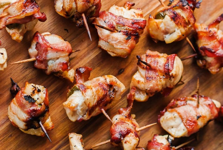 party appetizers with chicken and bacon