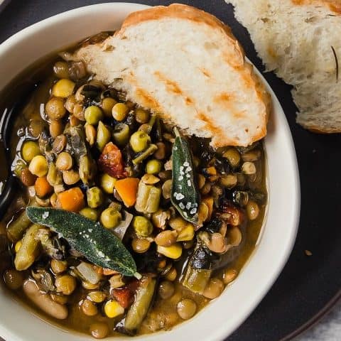 slow cooker lentil soup recipe card