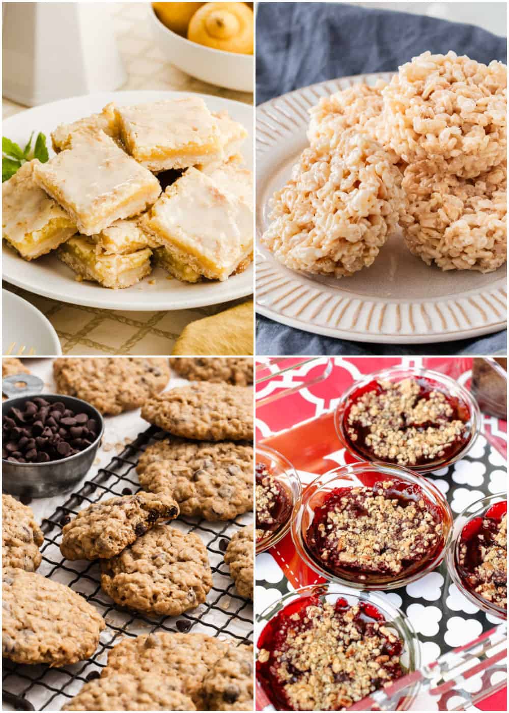 photo collage of handheld desserts.
