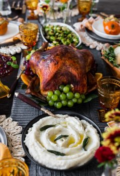 Thanksgiving Table with Food - Celebrations at Home