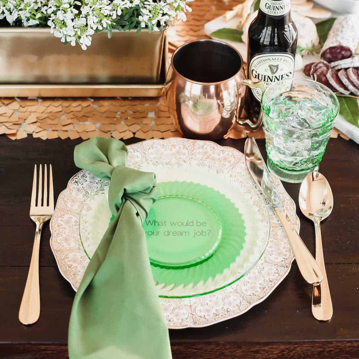 Irish themed dinner party for St Patrick’s Day