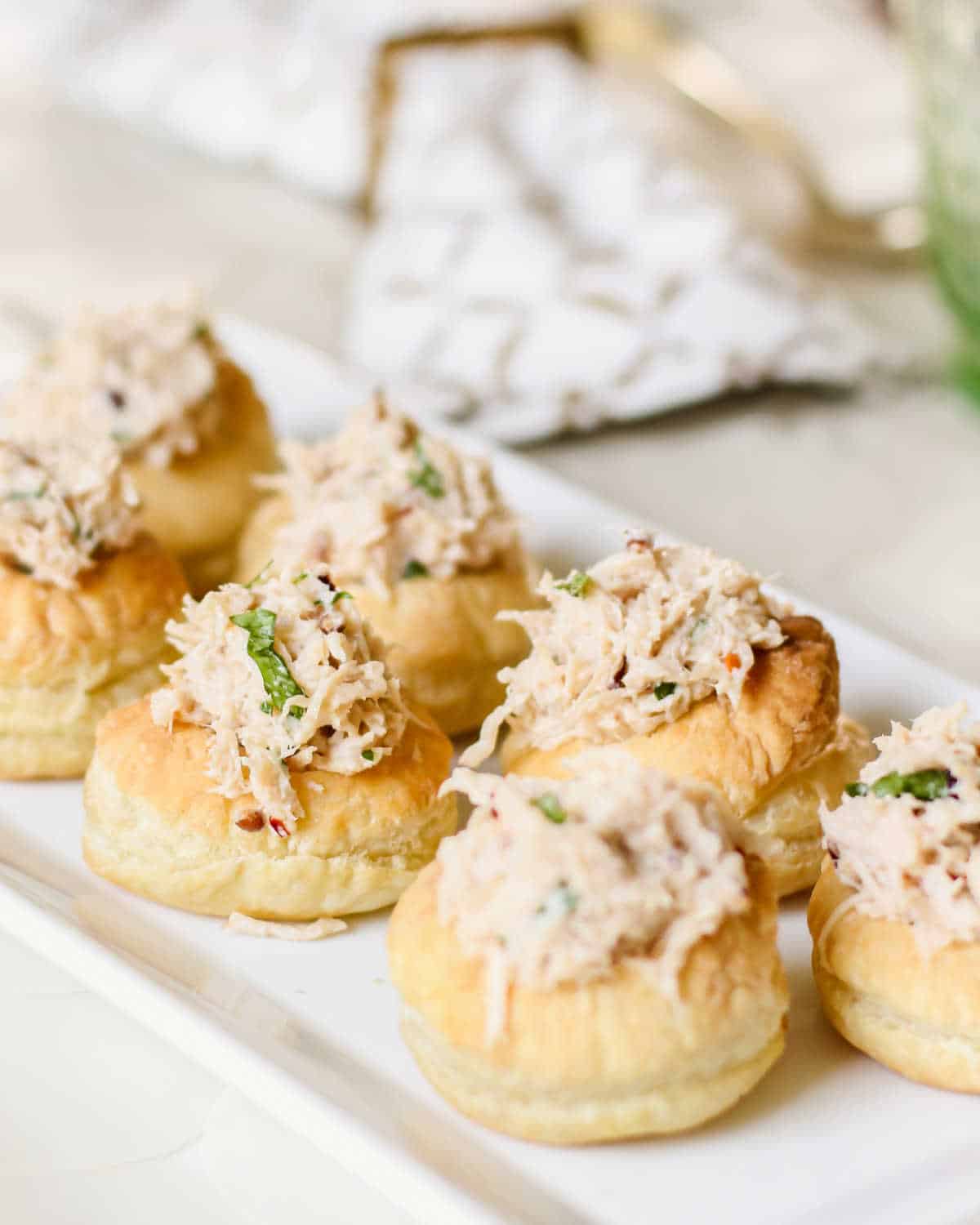 Sesame Chicken Salad in Puff Pastry Cups