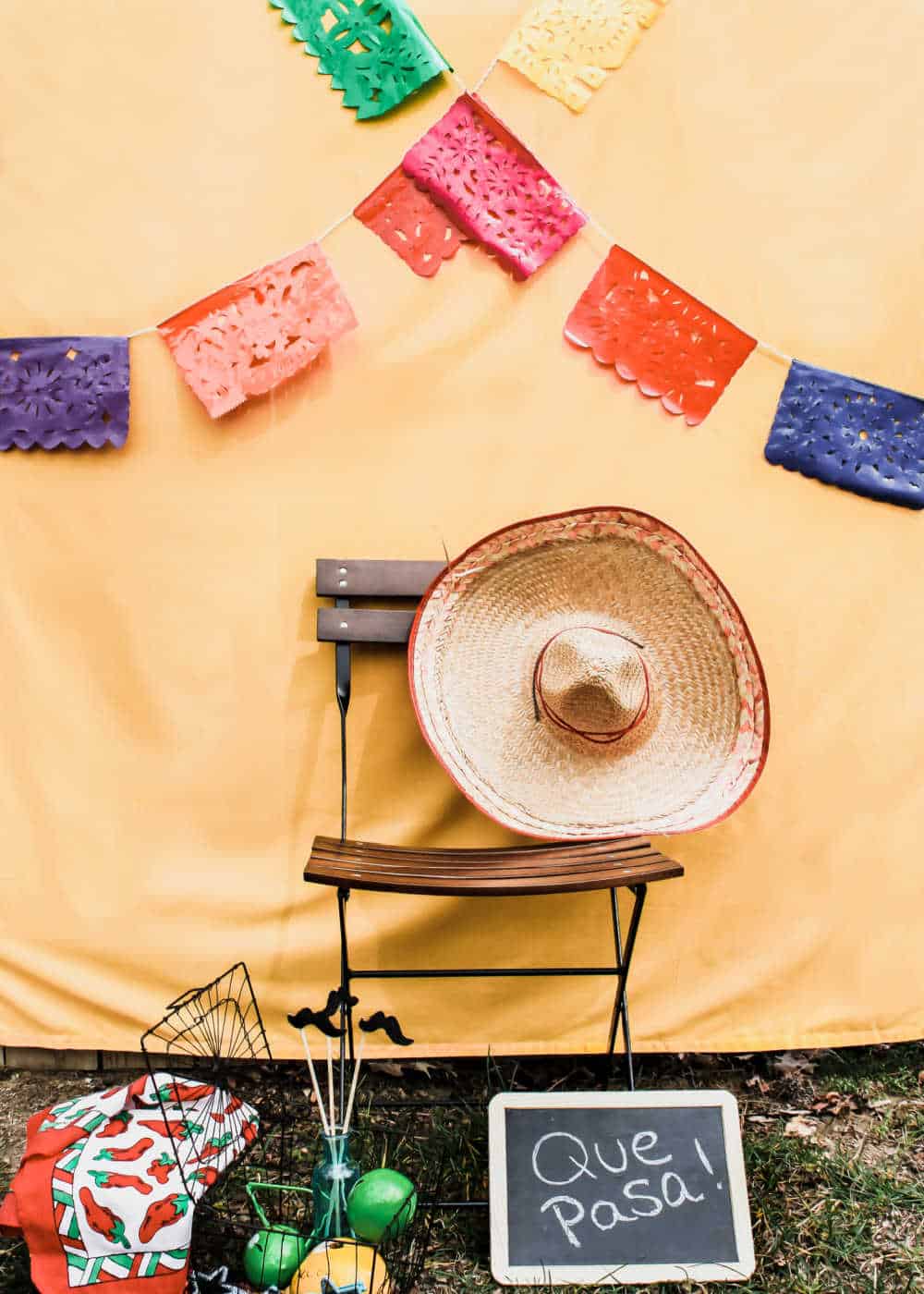 Mexican themed photo booth backdrop.