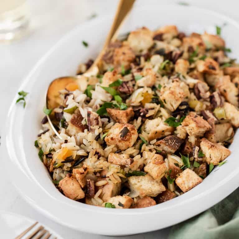 Easy Wild Rice Dressing Recipe (Vegetarian)