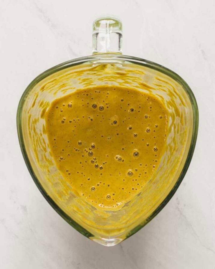 smooth curry sauce in a blender.